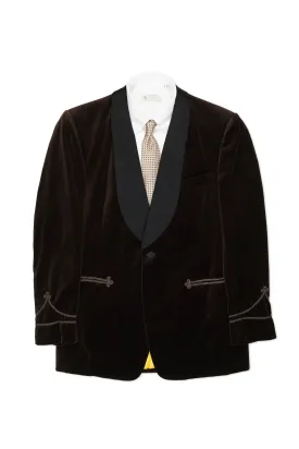 A-Man Hing Cheong Brown Velvet Smoking Jacket Bespoke