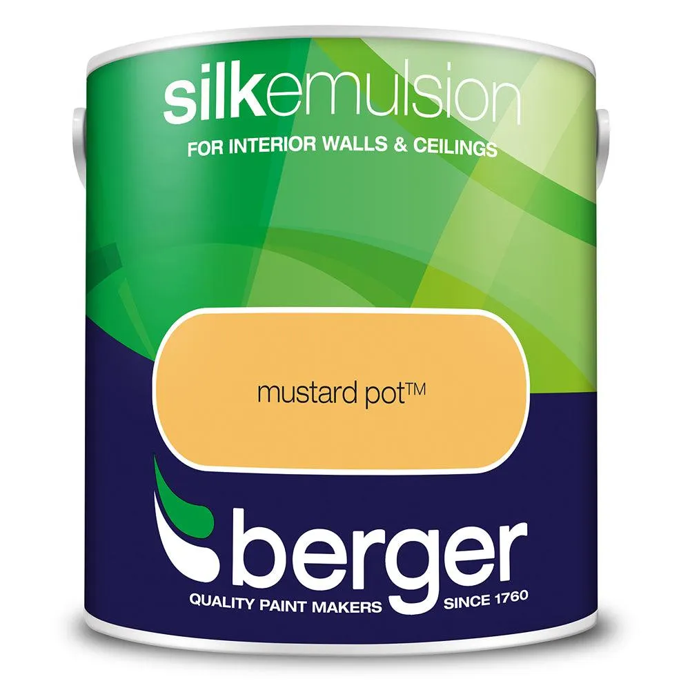 Berger Walls & Ceilings Silk Emulsion Paint | Mustard Pot