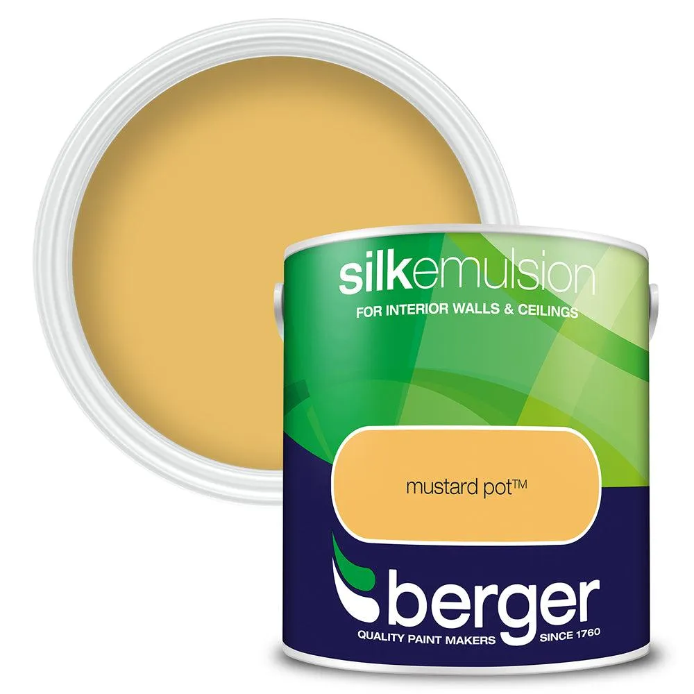 Berger Walls & Ceilings Silk Emulsion Paint | Mustard Pot