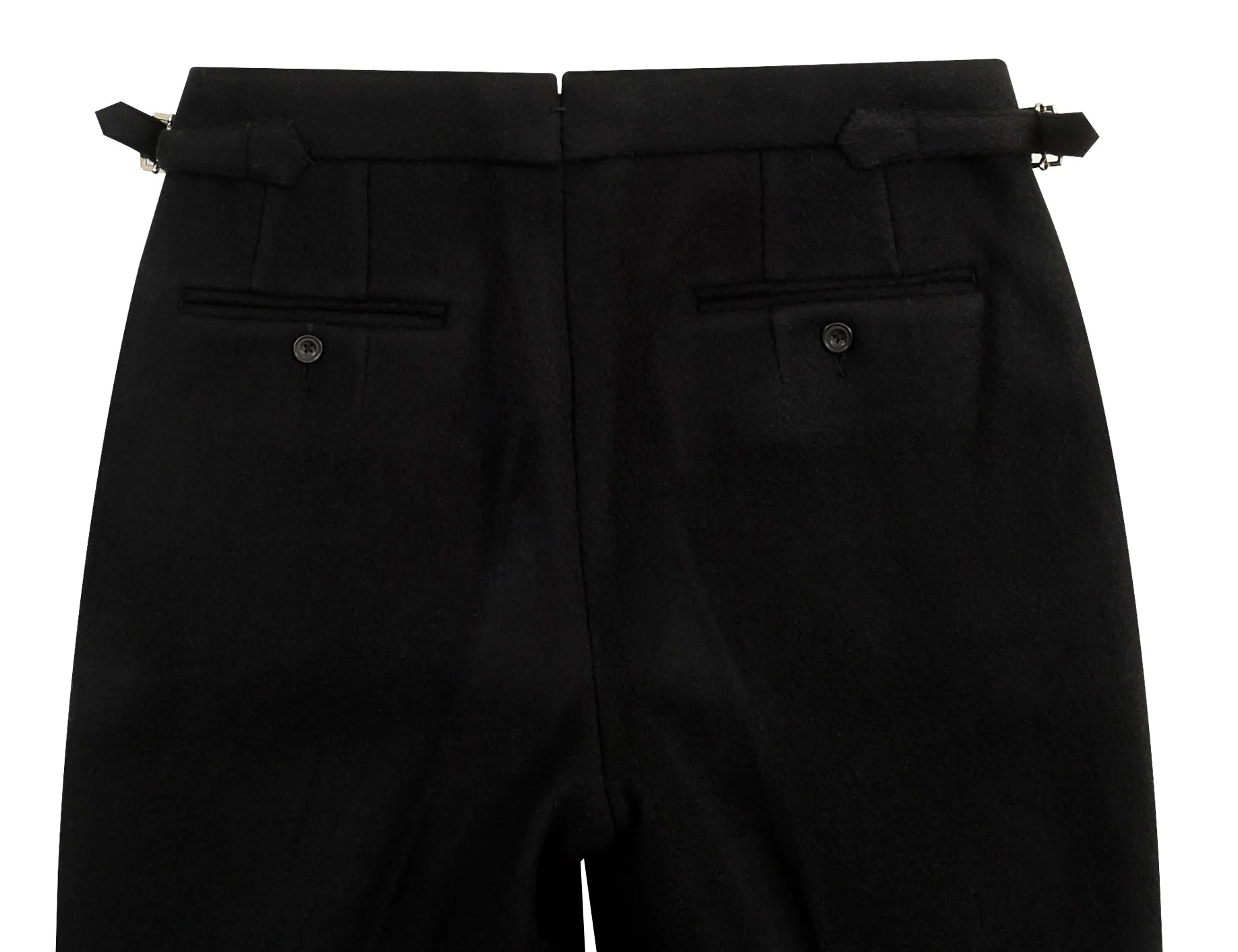 Black wool heavy flannel High Waisted Pant