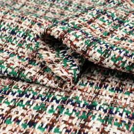 Boucle Tweed Suiting Design KQ250 White/Green