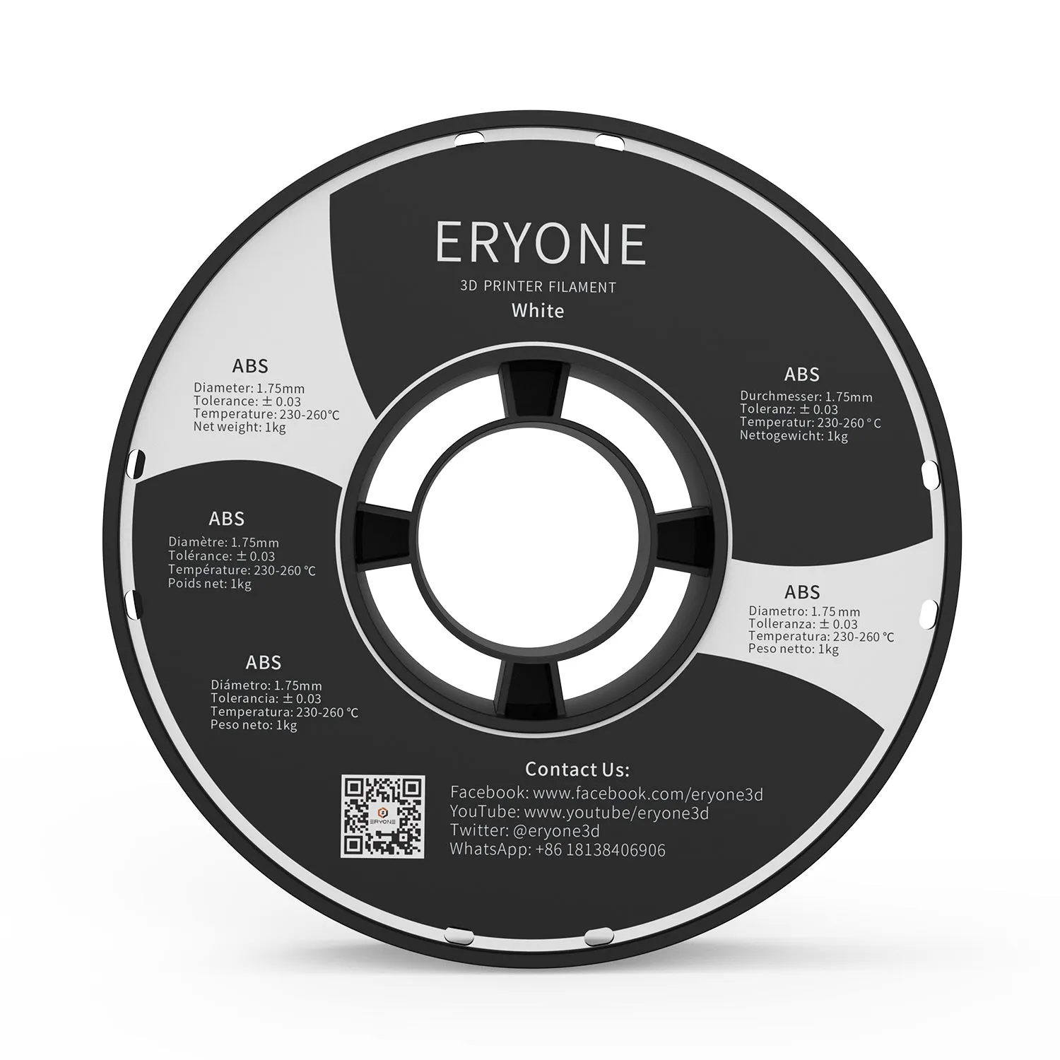 Bundle Sale- ERYONE ABS 3D Filament 1kg  FREE SHIPPING(MOQ:10 Rolls,Can Mix Color)