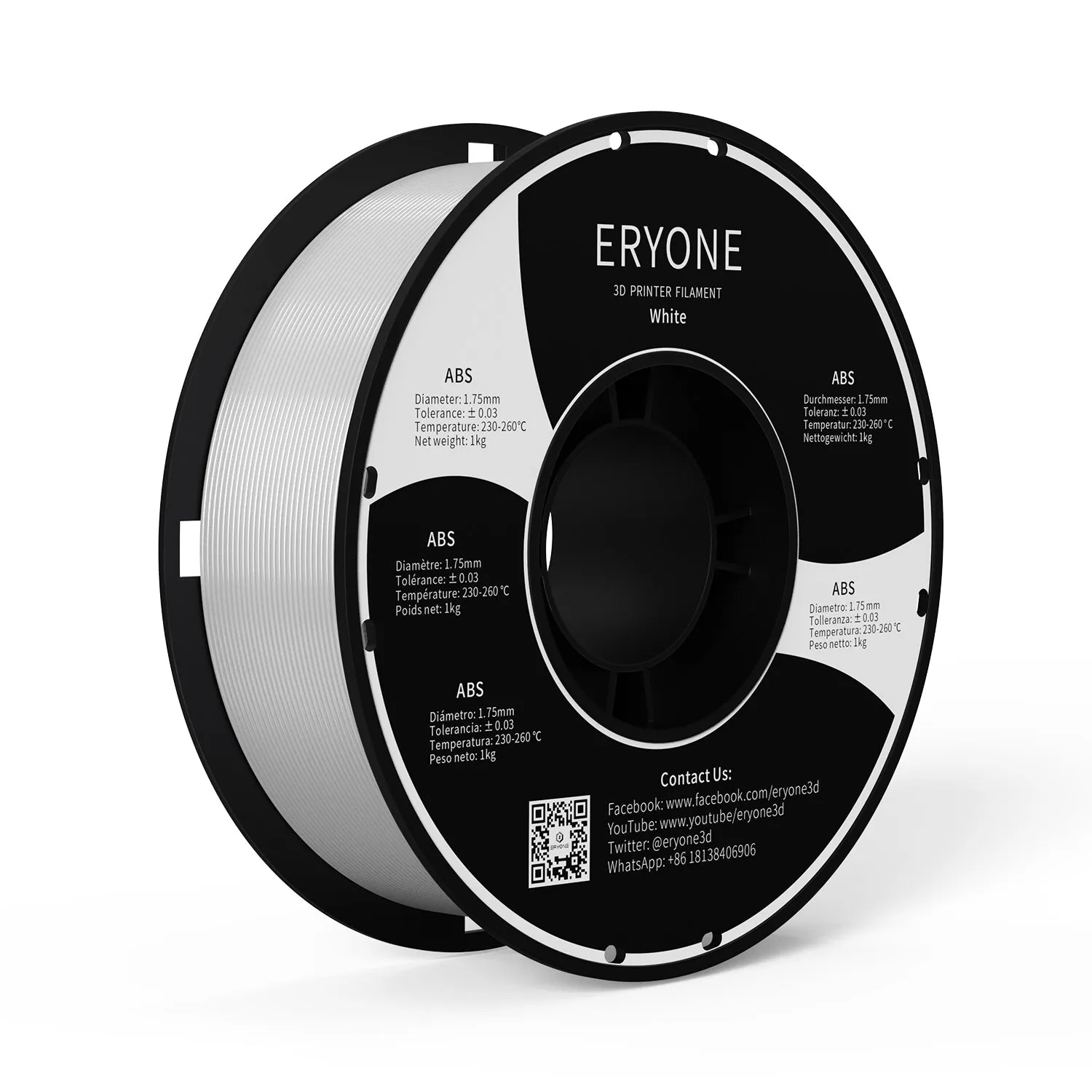 Bundle Sale- ERYONE ABS 3D Filament 1kg  FREE SHIPPING(MOQ:10 Rolls,Can Mix Color)