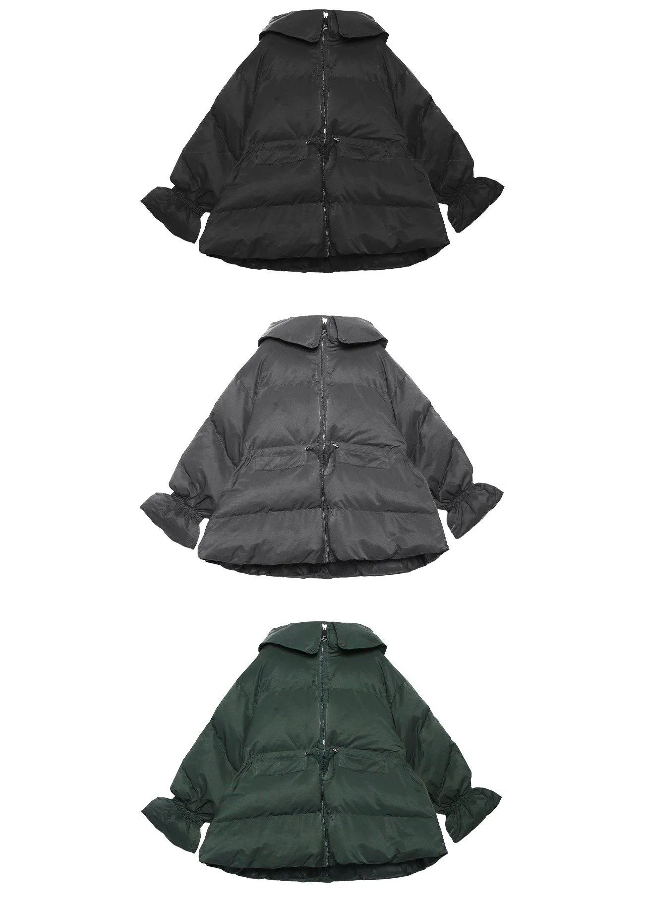 Casual green Parkas for women oversize down jacket winter hooded winter coats