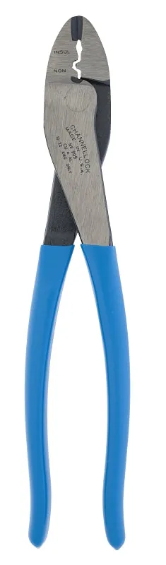 CHANNELLOCK 909 Crimping Plier, 22 to 10 AWG Wire, 22 to 10 AWG Cutting Capacity, 9-1/2 in OAL, Comfort-Grip Handle :EA: QUANTITY: 1