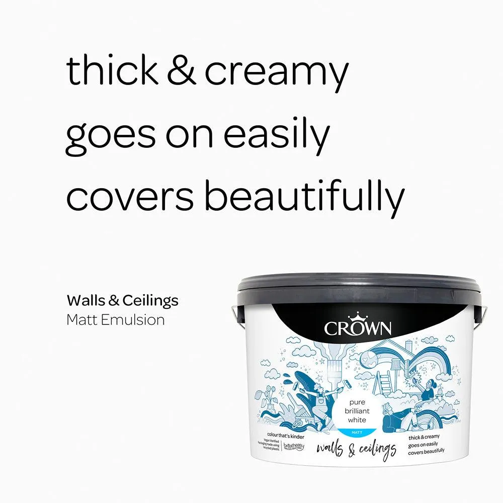 Crown Walls & Ceilings Matt Emulsion Paint | Brilliant White