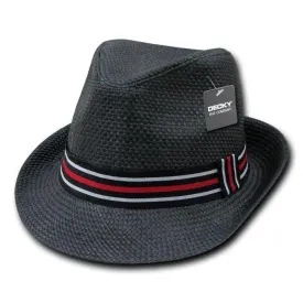 Decky Black Fedora Trilby Panama Fashion Hats Paper Straw Summer Unisex