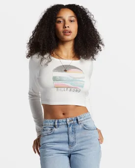 Find Your Coast Long Sleeve Cropped T-shirt - Salt Crystal