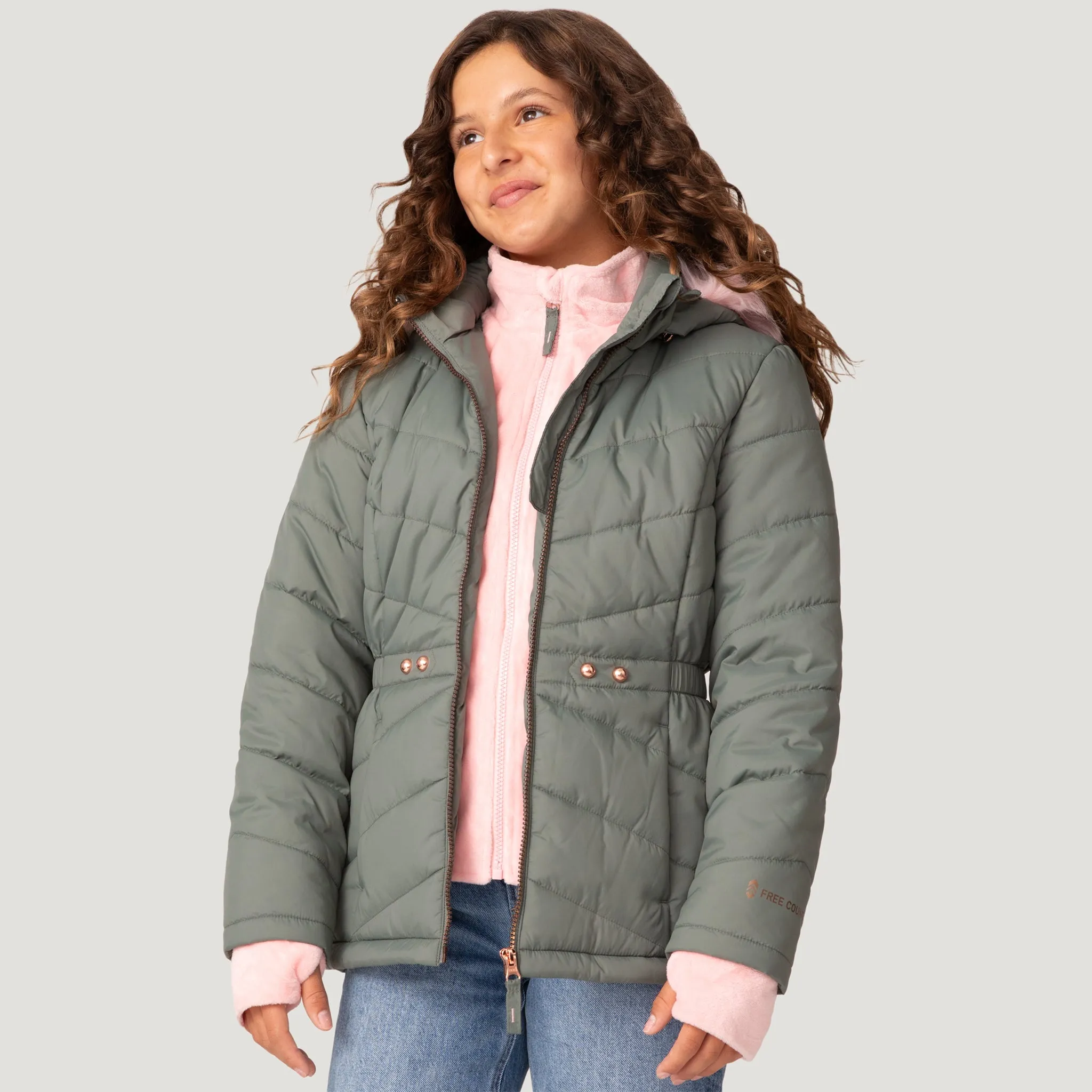 Girls' Bib Puffer Jacket