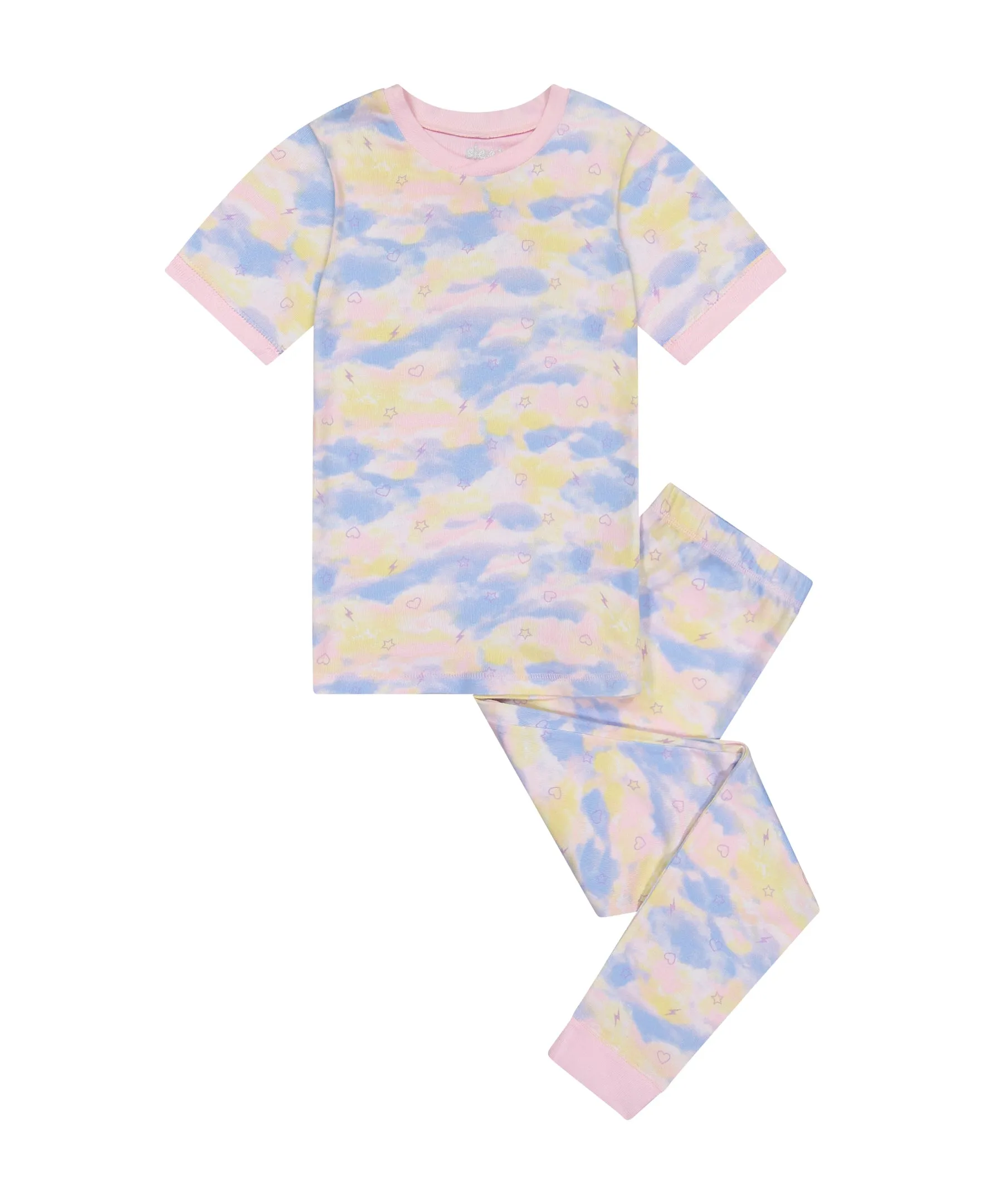 Girls Soft Clouds Snug Fit 2-Piece Pajama Sleep Set