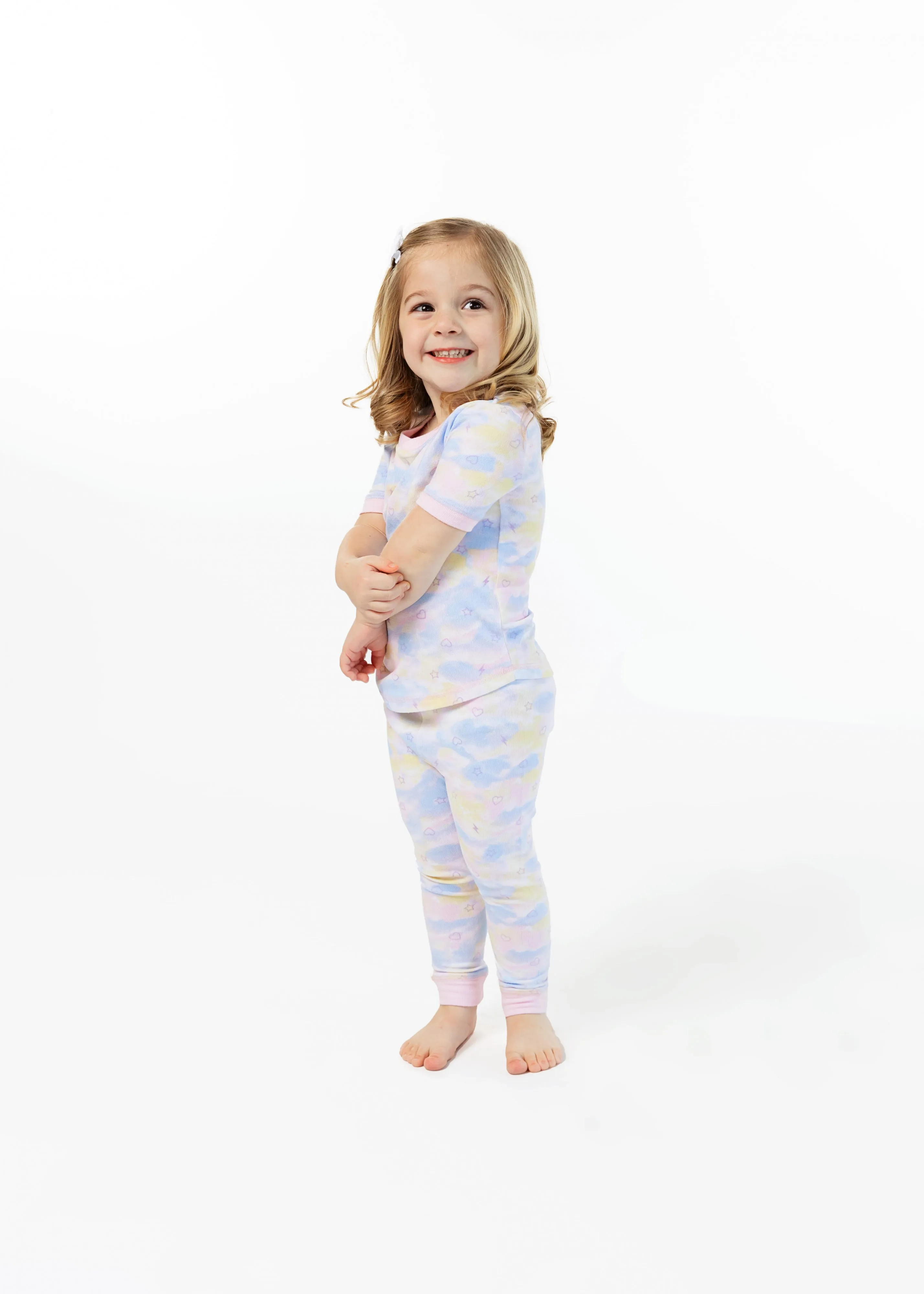 Girls Soft Clouds Snug Fit 2-Piece Pajama Sleep Set