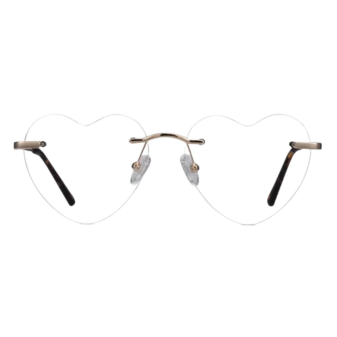 Heart-Shaped Rimless Glasses – Fun, Fashionable, and Lightweight