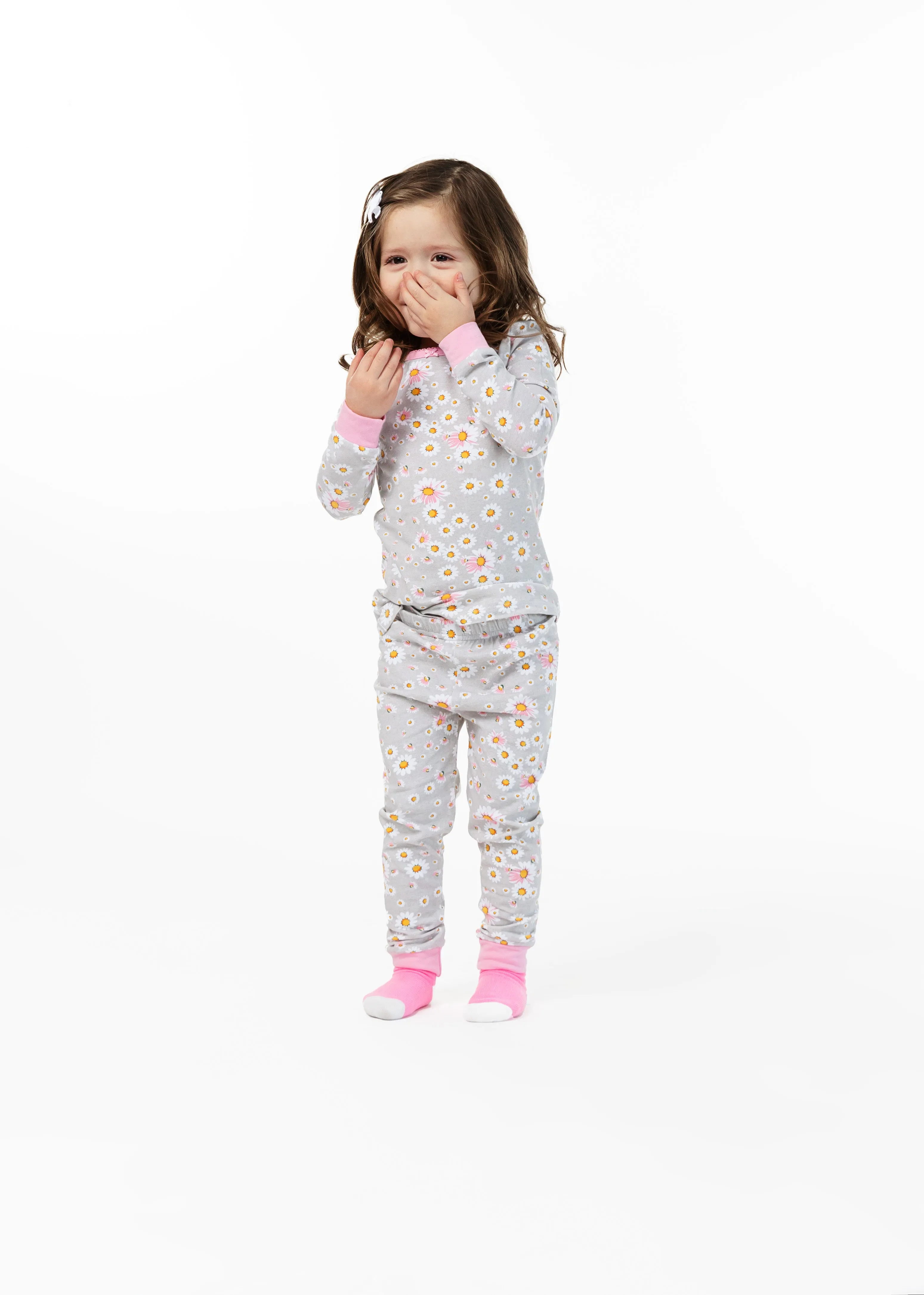 Infant/Toddler Girls Ditsy Daisy Snug Fit 2-PiecePajama Sleep Set With Matching Socks