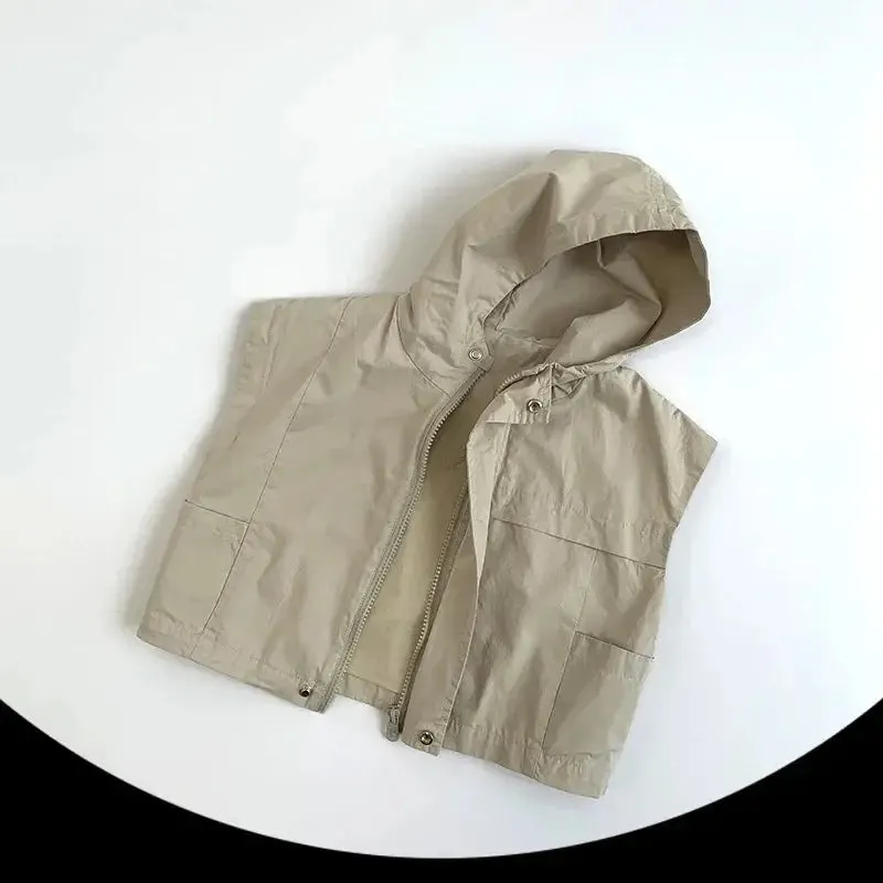 Kids Hooded Solid Vest