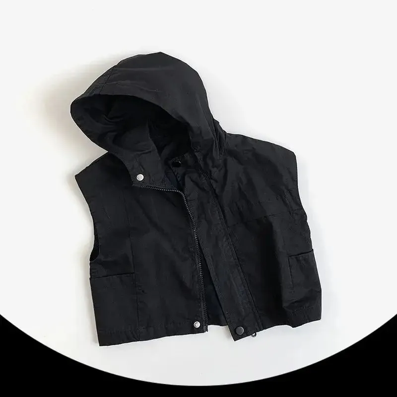 Kids Hooded Solid Vest