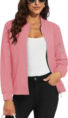 MAGCOMSEN Women's Jacket Lightweight Bomber Jackets