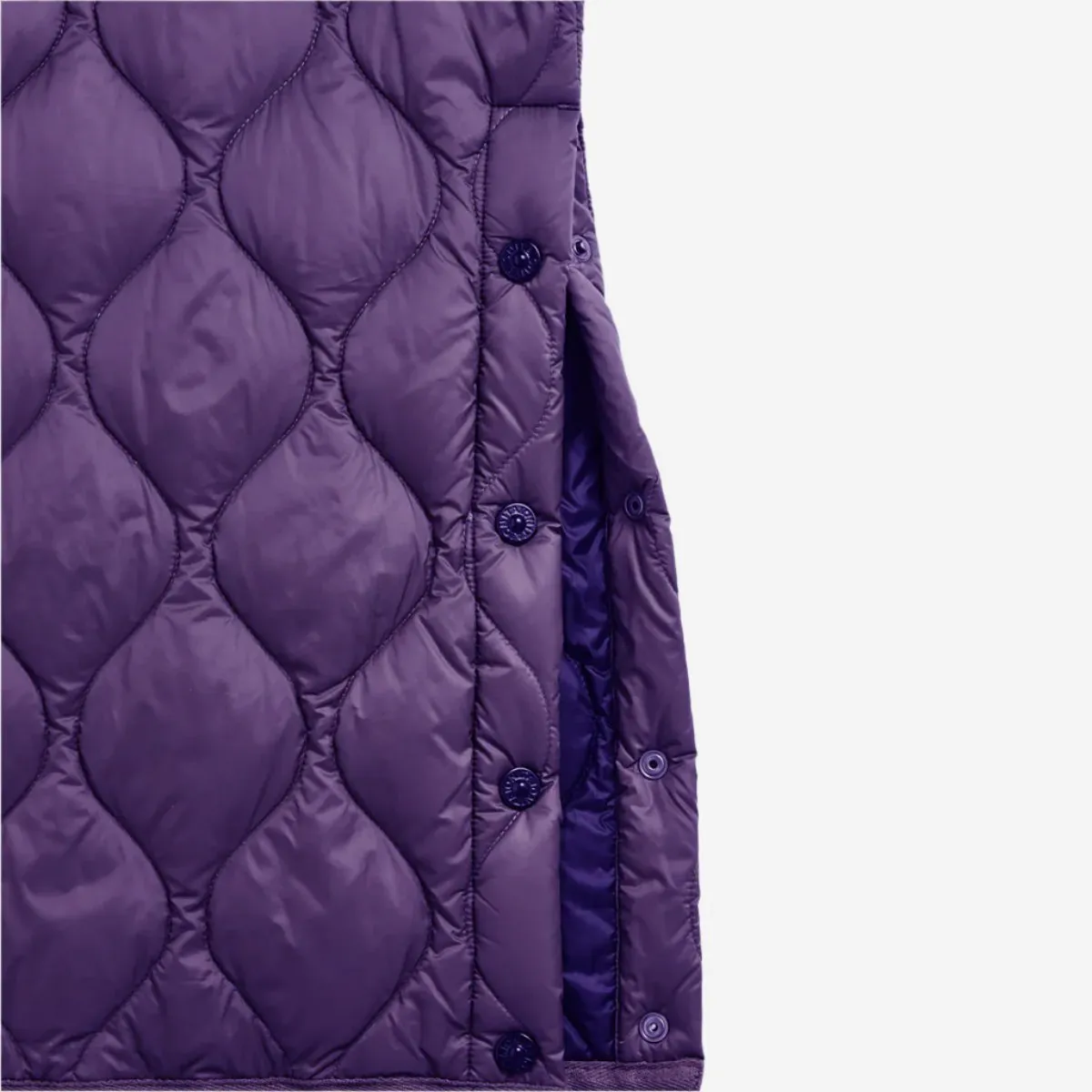 Military Crew Pocket Soft Shell Down Vest - Dark Purple