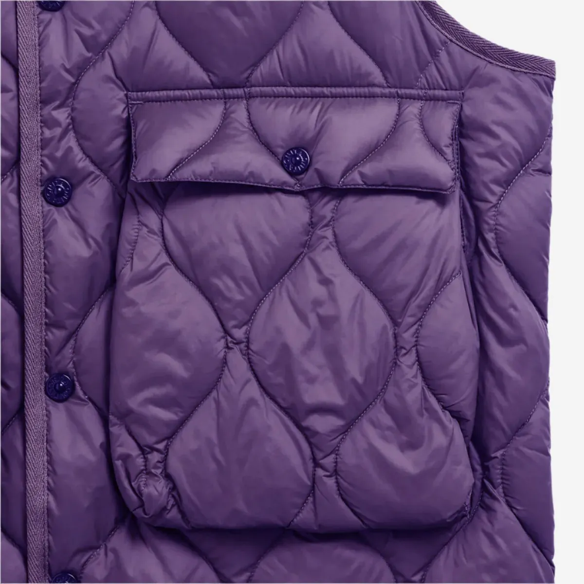 Military Crew Pocket Soft Shell Down Vest - Dark Purple