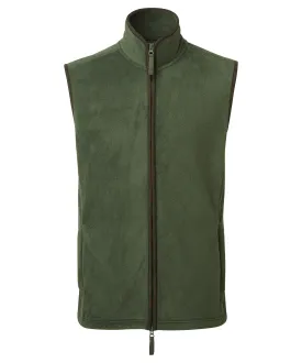 Moss Green/Brown - Artisan fleece gilet