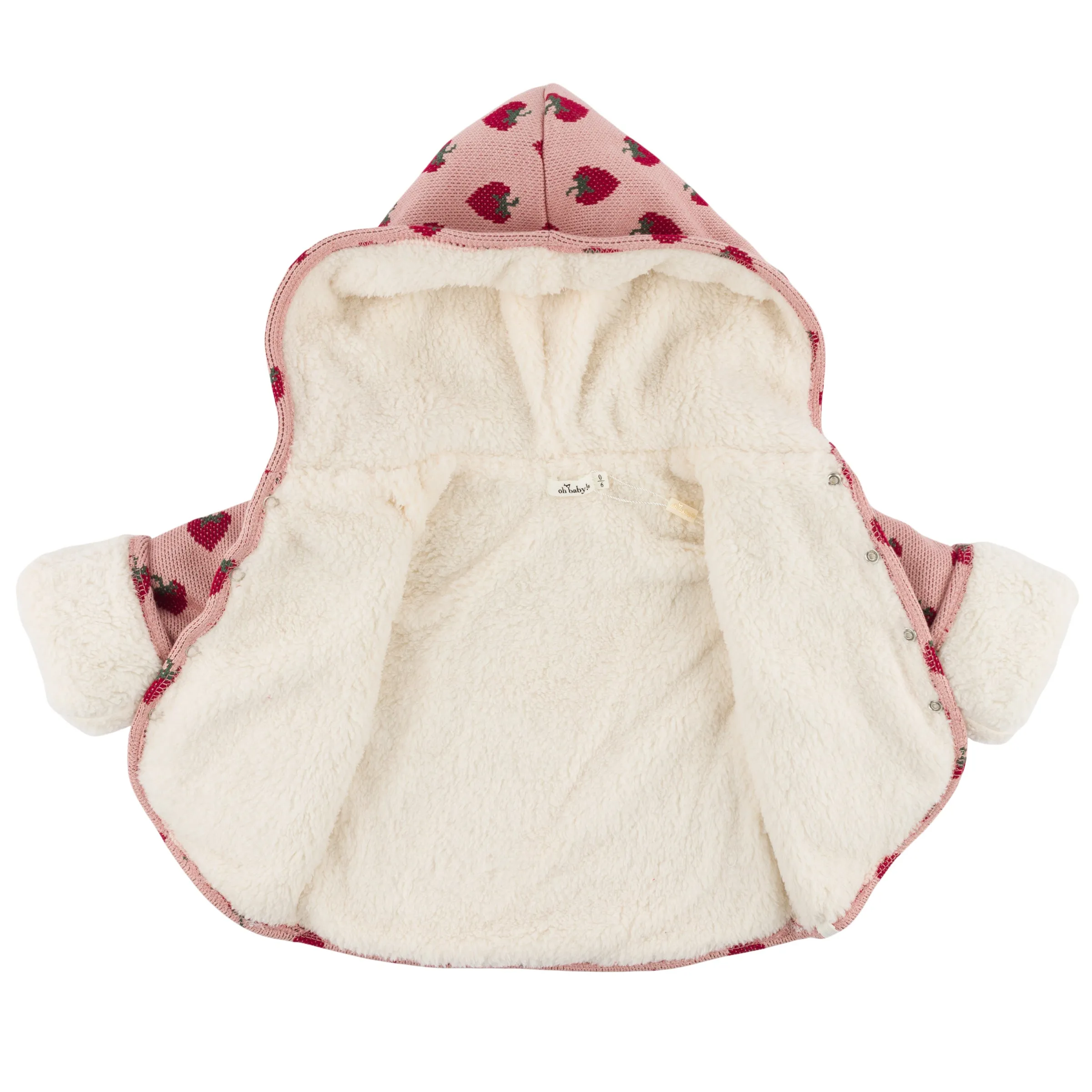 oh baby! Winter Snowdrift Hoodie Jacket with Cream Lining - Winter Berries