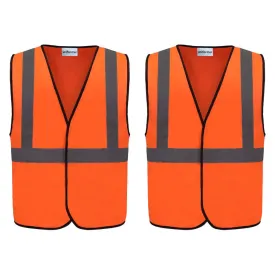 Pack Of 2 Reflective Safety Jacket - Orange