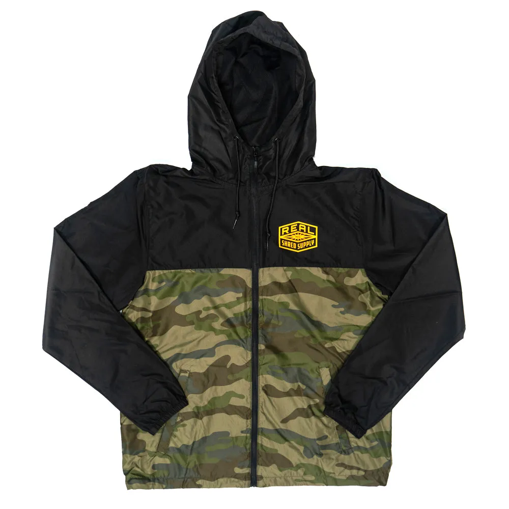 REAL Shred Supply Windbreaker Jacket-Camo Black