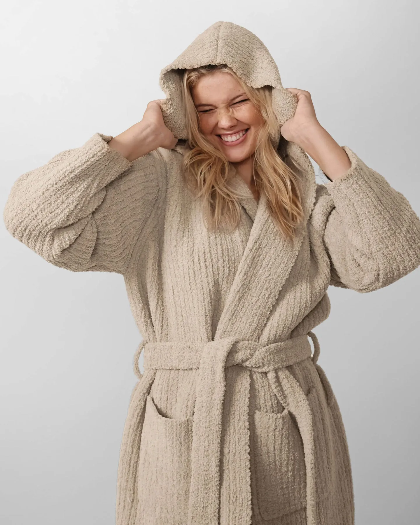 Ribbed Hooded Robe