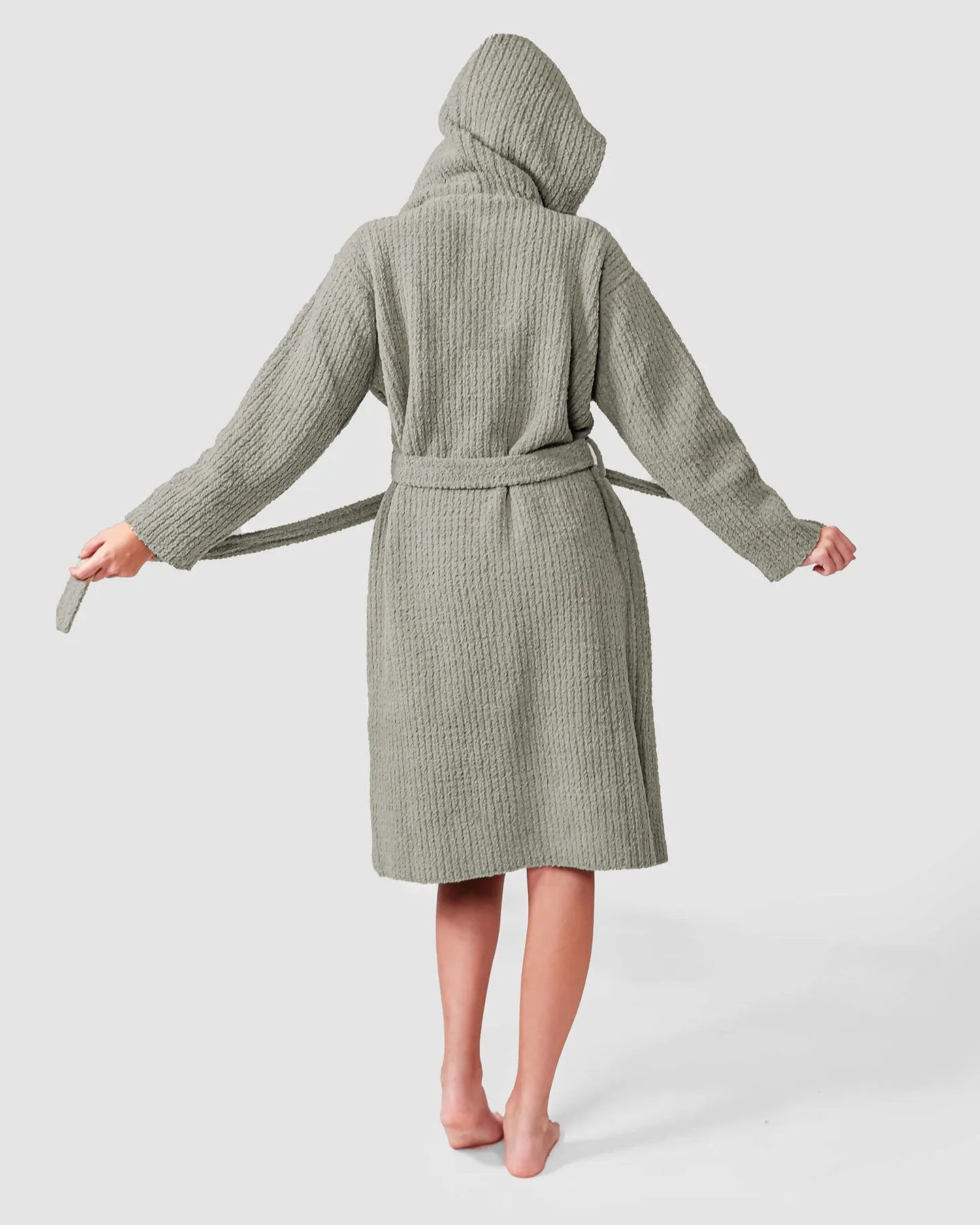 Ribbed Hooded Robe