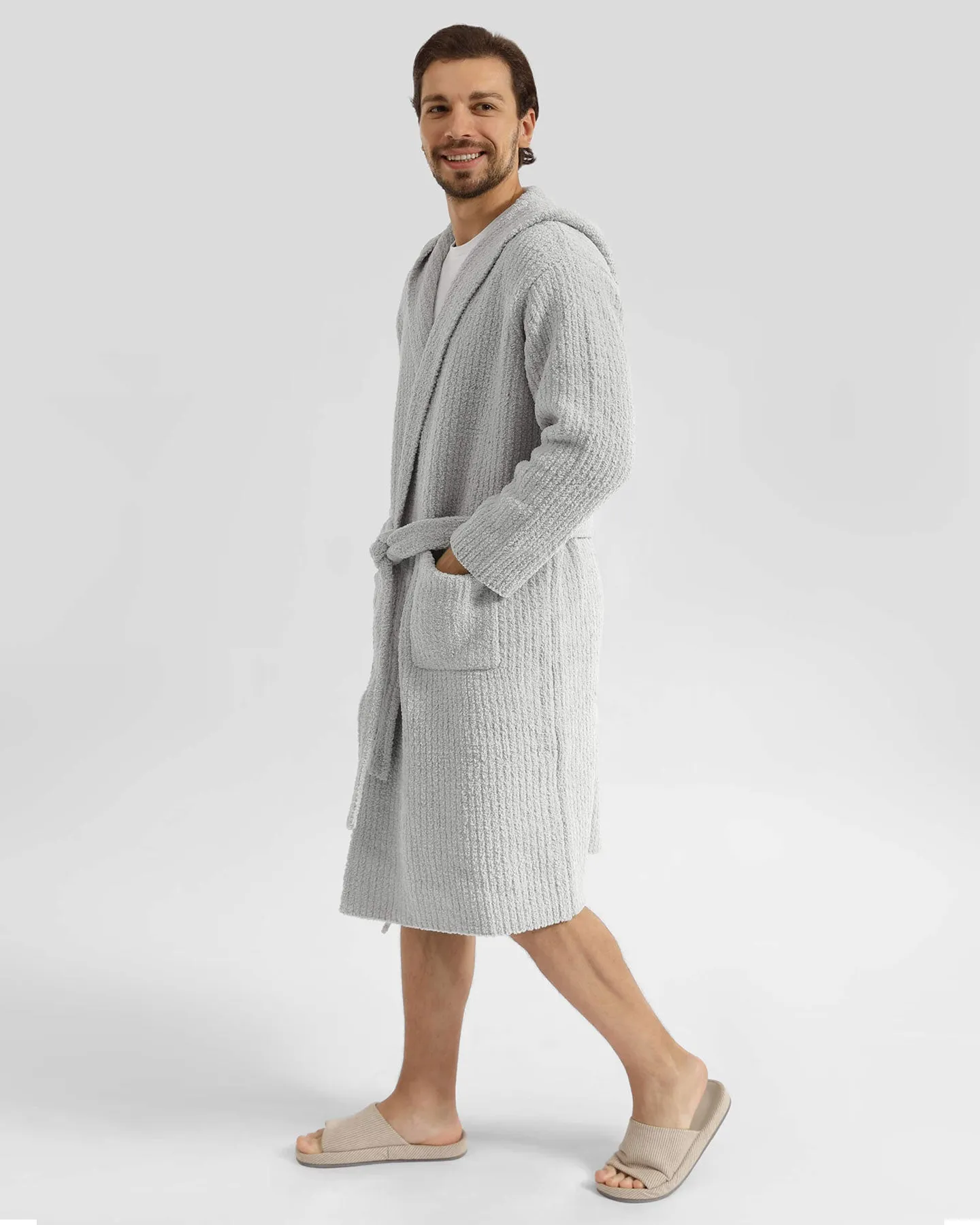 Ribbed Hooded Robe