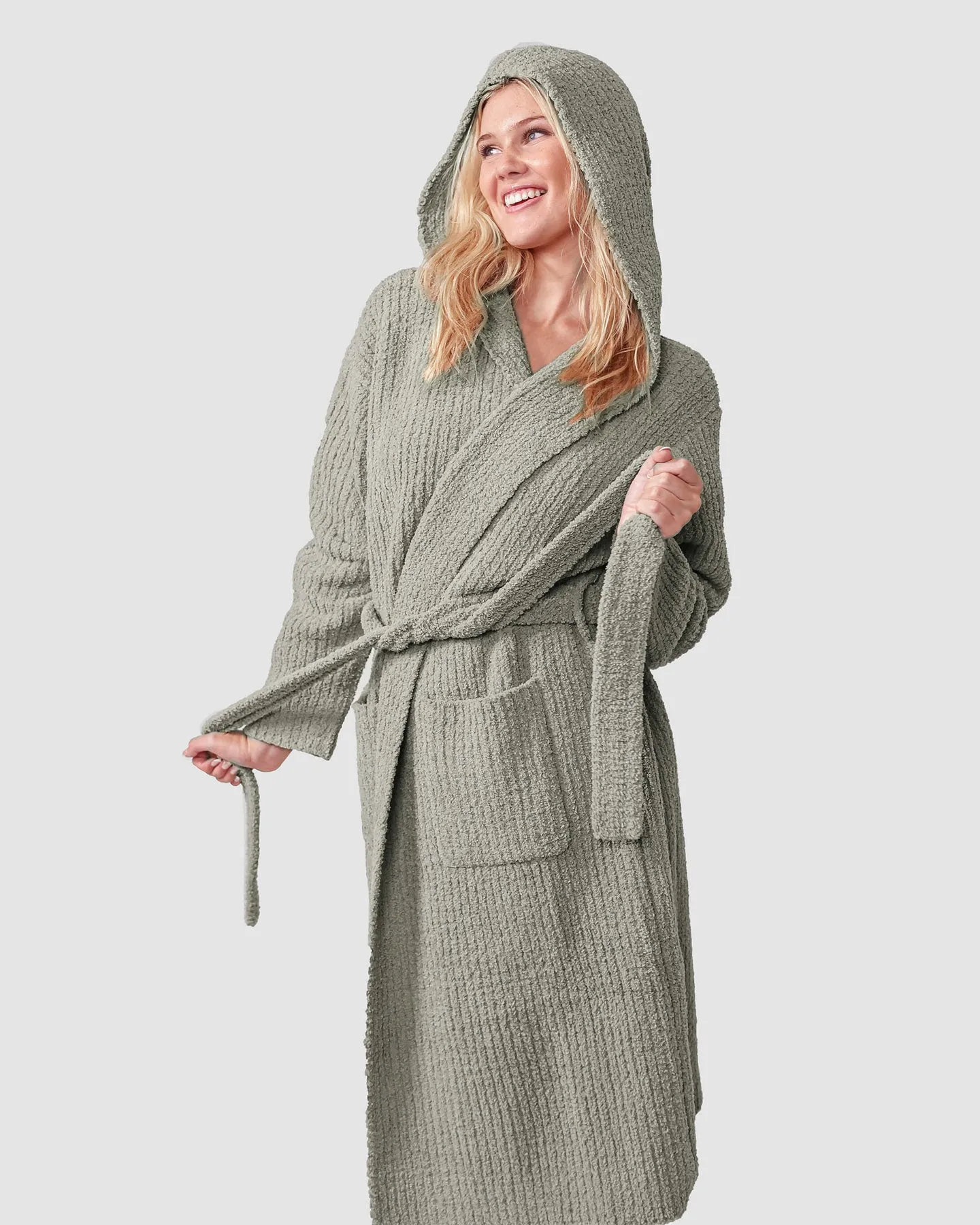 Ribbed Hooded Robe