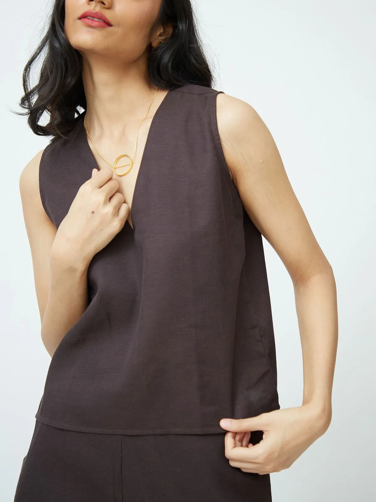 Shell V-Neck Top