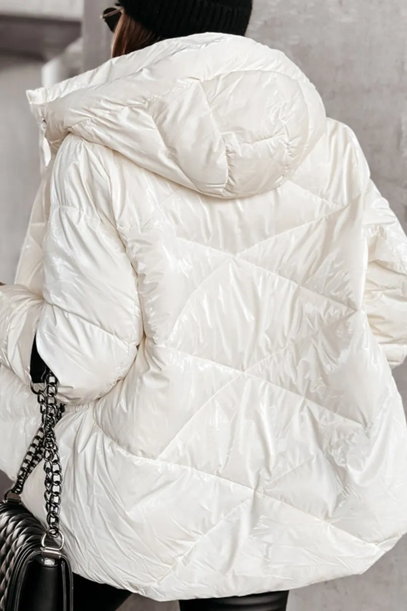 Solid Quilted Hooded Puffer Jacket