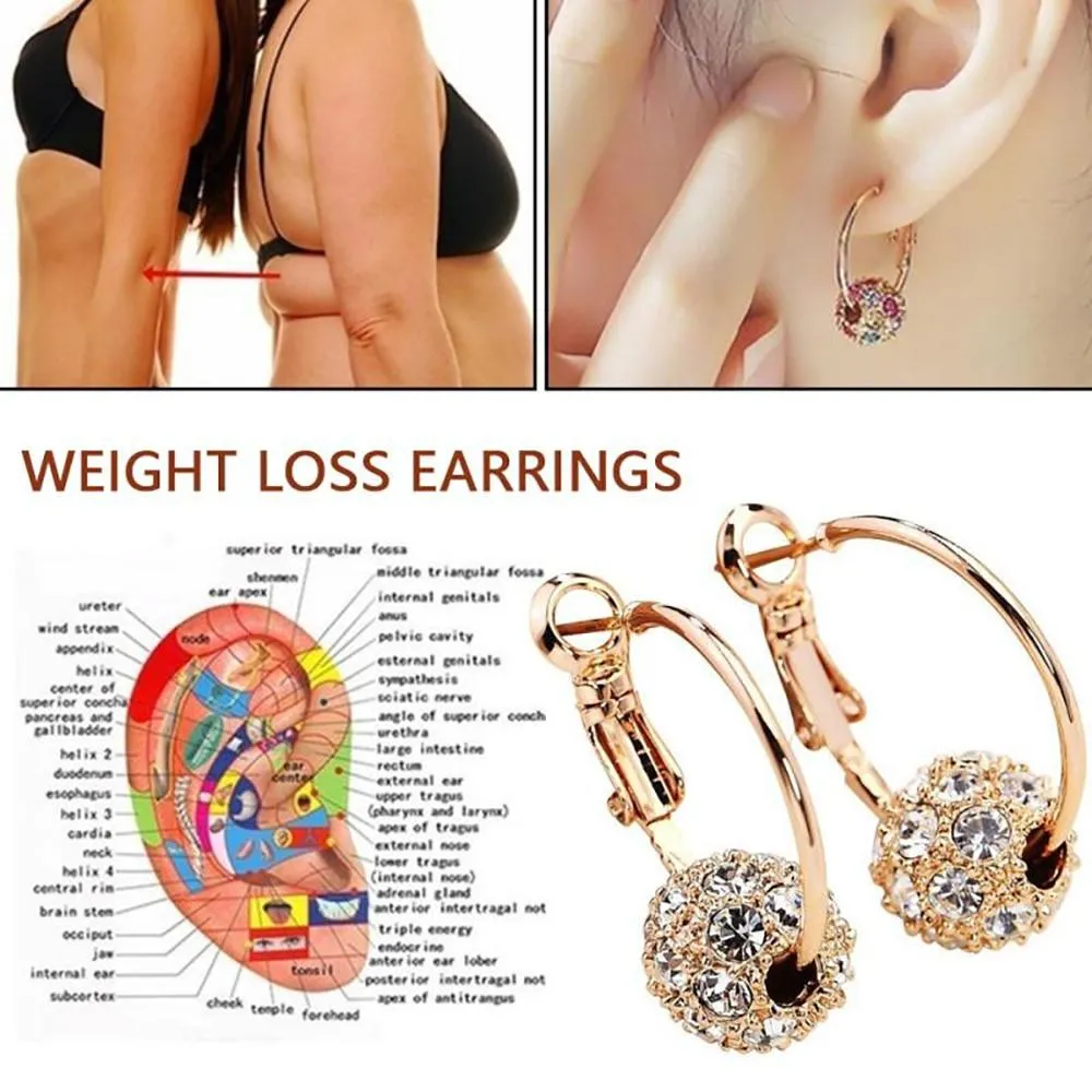 Women Pair Slimming  Weight Loss Anti Cellulite Ear Studs