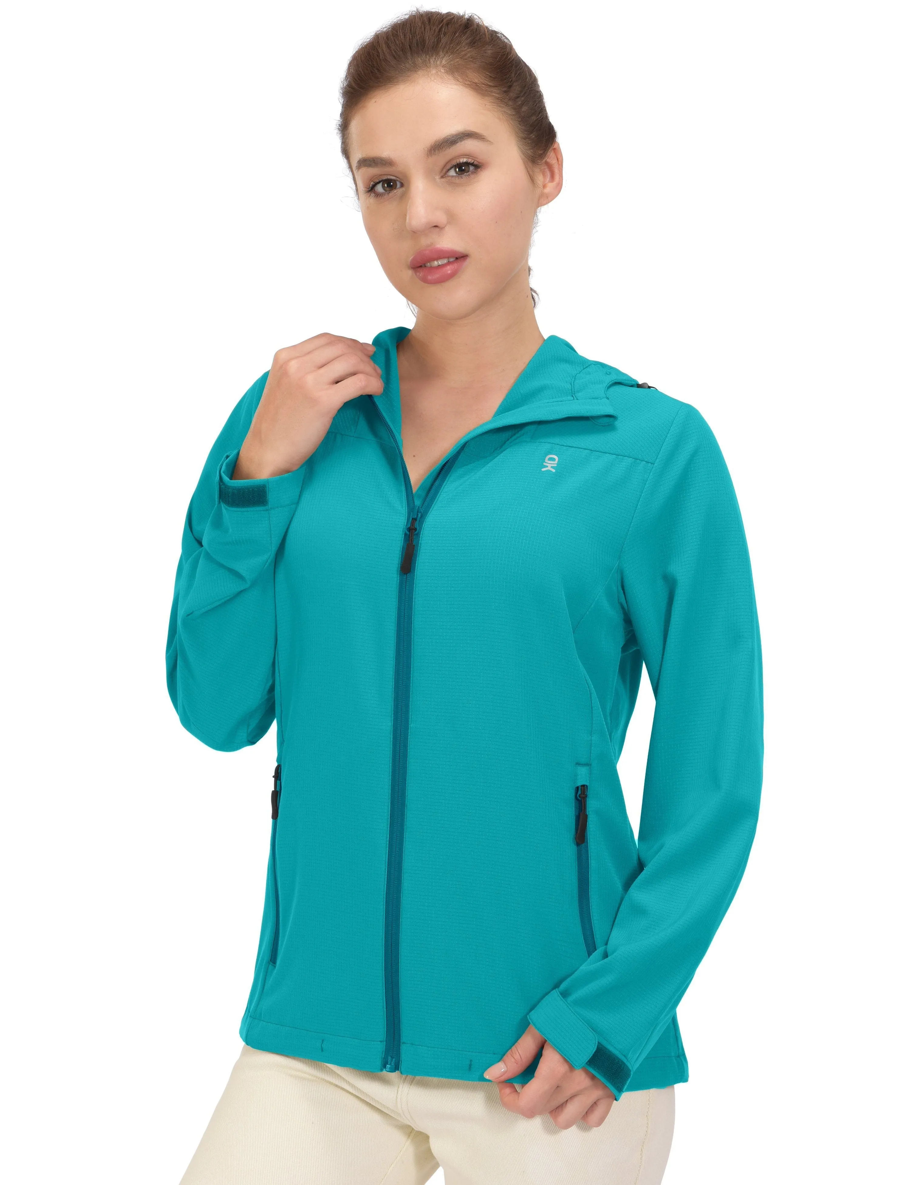 Women's Breathable Air-Holes Hooded Hiking Jackets