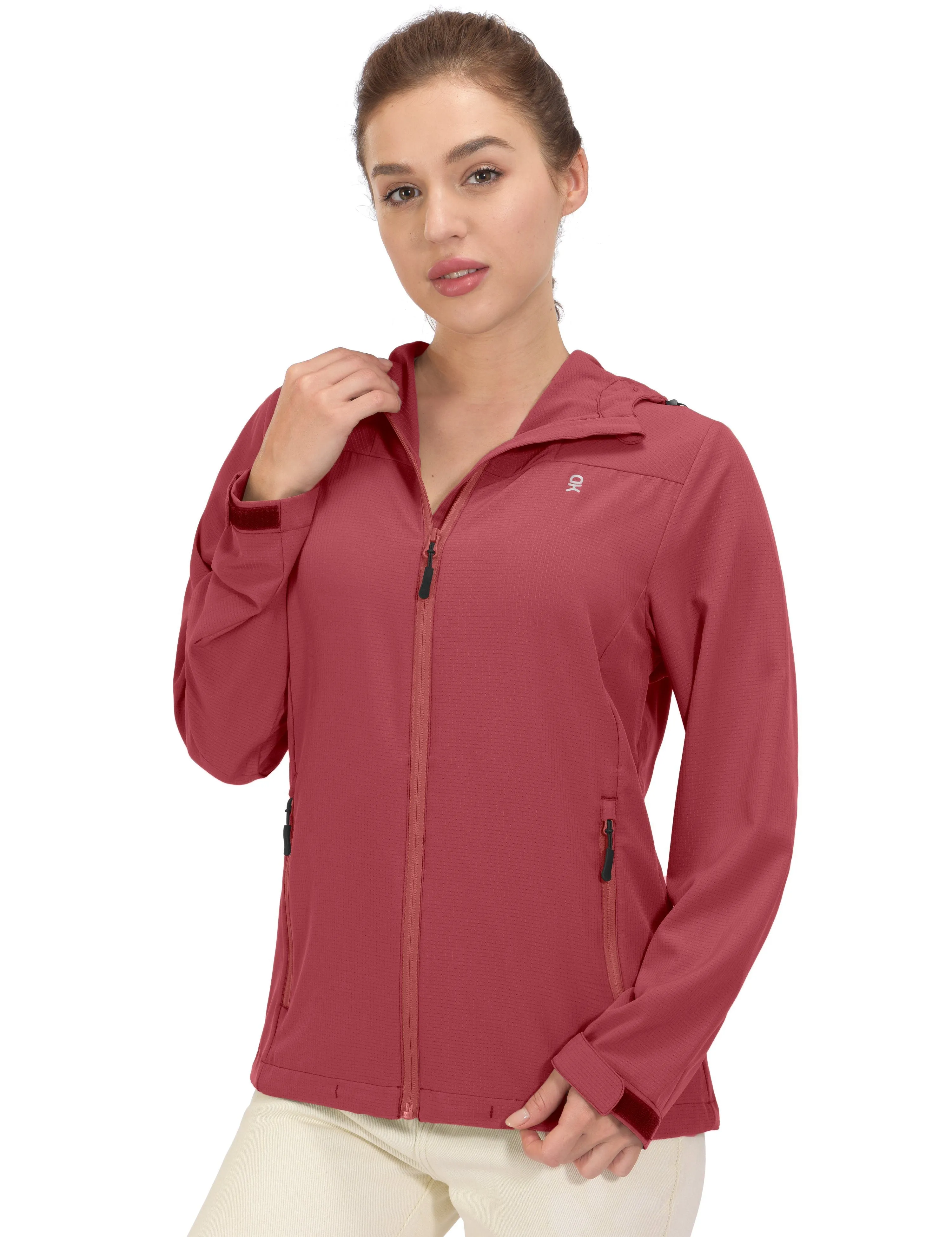 Women's Breathable Air-Holes Hooded Hiking Jackets