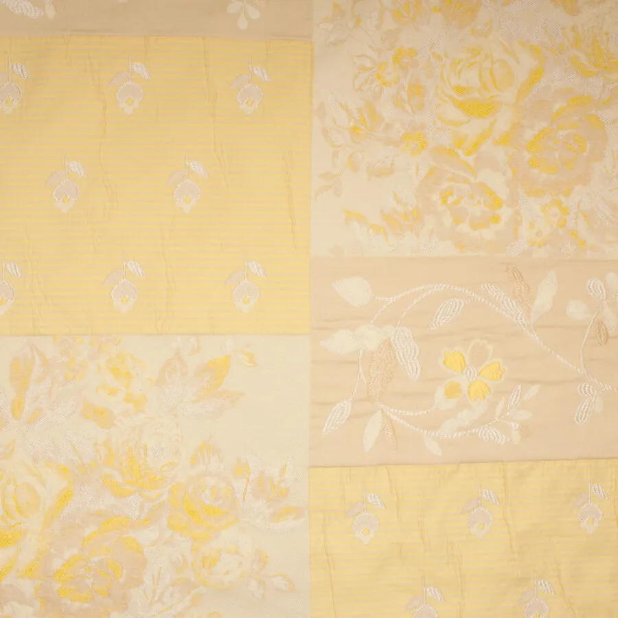 Yellow Floral Patchwork Brocade